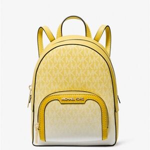 New 💛🤍Yellow Michael Kors  Extra-Small Ombré Logo Convertible Backpack